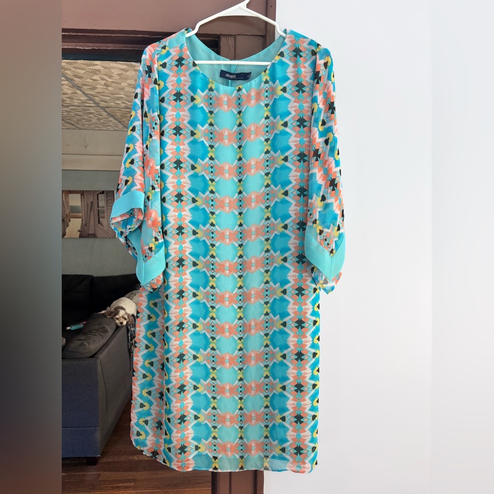 Patterned 3/4 Sleeve Dress